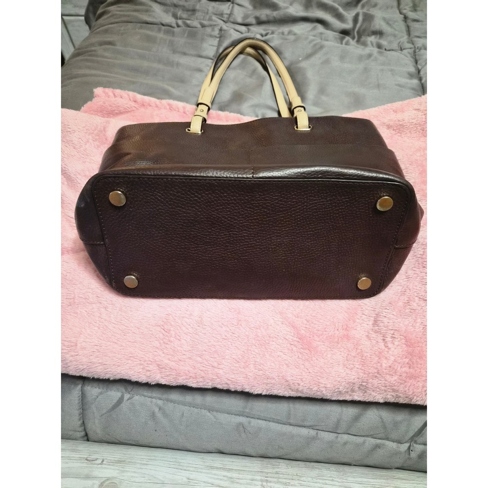 Michael Kors Bedford Pebbled Leather Tote Bag Brown with Gold Hardware - Picture 4 of 12